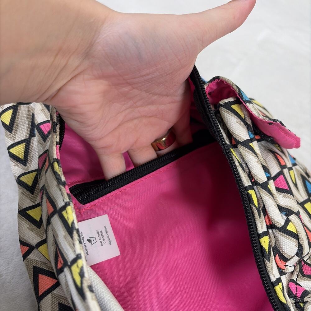 KAVU Rope Sling Bag Backpack Multicolor Geometric Triangle Outdoor Hiking Travel - Picture 7 of 12